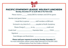 Load image into Gallery viewer, League Holiday Luncheon on Monday, December 8, 2025