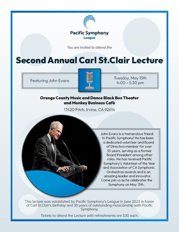 Second Annual League Carl St.Clair Lecture - May 13th at 4:00pm
