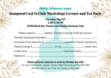 Load image into Gallery viewer, Inaugural Carl St.Clair Musicology Lecture and Tea Party - May 23rd
