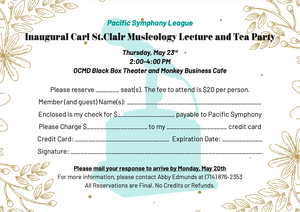 Inaugural Carl St.Clair Musicology Lecture and Tea Party - May 23rd