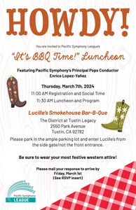 League "It's BBQ Time!" Luncheon  on Thursday, March 7, 2024